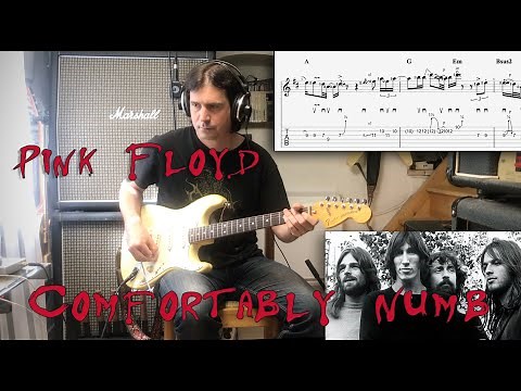 Comfortably Numb - Pink Floyd (2nd Solo) Tutorial TAB with 3 different tempos