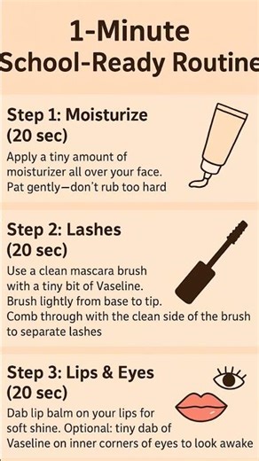 easy 1 minute makeup for school!#school #makeup #easymakeuptutorial