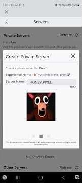 how to create a free private server in 99 nights in the forest