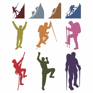 Hiking Climbing Design, Adventure Outdoor Mountain Climber Machine Embroidery File, 10 Design, 7 Size, Instant Download - Etsy