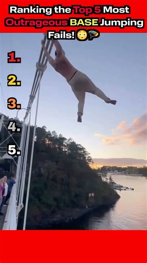 Ranking the Most Outrageous BASE Jumping Fails #youtubeshorts#basejumping #top5