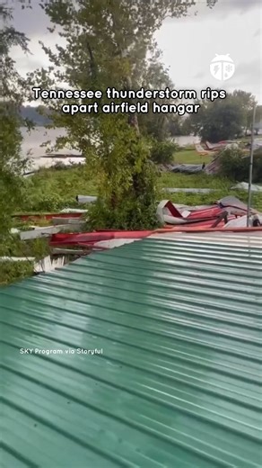 Severe storms tore through Knoxville on Thursday, leaving a trail of damage at Sky Ranch Airport. 🌩️✈️ Multiple hangars were damaged, though one group said theirs was the only one in the row left standing. | WeatherBug