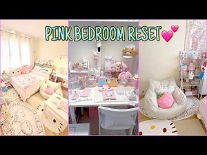 PINK MESSY BEDROOM CLEANING & REARRANGING + RESTOCKING 🎀 | Aesthetic Room Makeover