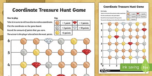 Treasure Hunt Coordinates Game