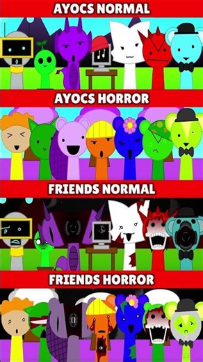 Incredibox Sprunki Ayocs Normal VS Horror VS Friends Normal VS Horror MIX VERSION