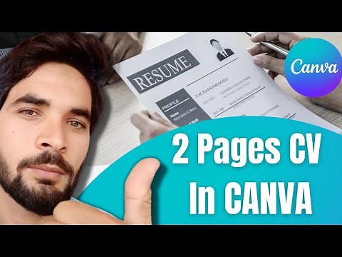 Create Two pages Cv or Resume of the same style in Canva
