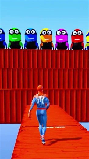 GTA 5 Epic Ragdolls: Red Spiderman vs Chaos Minions