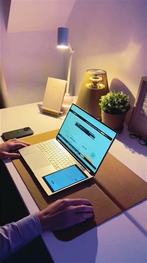 HP over look at office view #desksetup #studymotivation #office #studywithme #tech