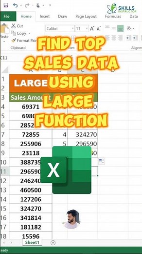 Find the Top Values Easily using LARGE Function #excel #shortsfeed #explore #exceltips #exceltricks