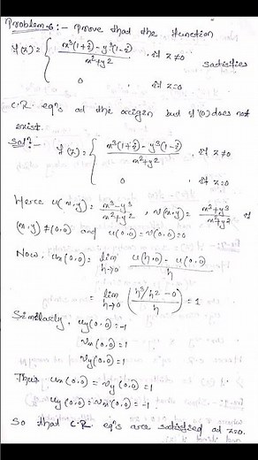 Cauchy-Riemann Equation Problems || Complex Analysis || #bscmathematics