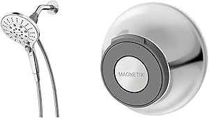 Moen 26112 Engage Magnetix Six-Function 5.5-Inch Handheld Showerhead with 186117 Magnetix Remote Dock, Chrome