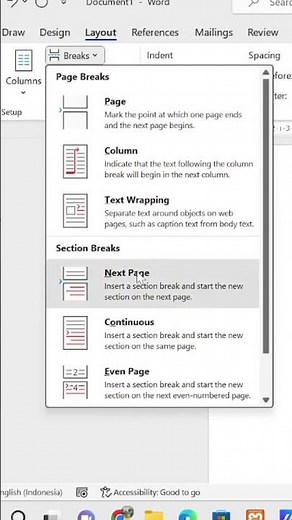 Cara mengatur halaman potrait & landscape dalam satu dokumen di MS Word
