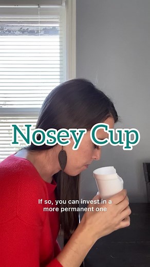 Dementia Care Tips | Adria Thompson on Instagram: "ˣ Helping someone with dementia drink more comfortably? Meet the nosey cup. As people age, conditions like kyphosis—a forward bending of the neck and back—can make drinking from a regular cup really tough. When someone can’t bend their neck back easily, a standard cup might bump their nose or spill, and straws aren’t always an option due to medical conditions or swallowing precautions. A nosey cup solves this problem with a simple innovation: it
