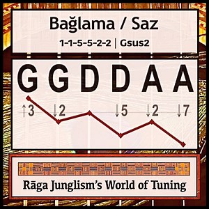 Bağlama ('Saz') | G-G-D-D-A-A | World of Guitar Tuning | Rāga Junglism