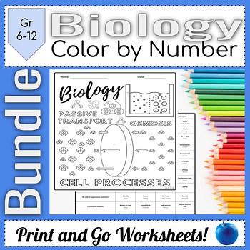 Biology Science Color by Number | Growing Hands on Science Activity STAAR Prep