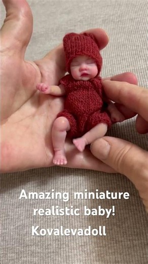 Amazing mini silicone baby doll 4 inch Amelia #siliconebaby #minibaby #realism #handcraft #amazing