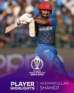 A captain's knock from Hashmatullah Shahidi bailed Afghanistan out of trouble after the early wickets 👏 Watch his innings highlights 🎥 #CWC23 #INDvAFG | ICC Cricket World Cup