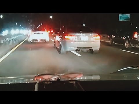 7 cars street racing through traffic in NYC