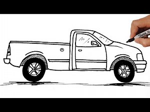 HOW TO DRAW A PICKUP TRUCK FORD