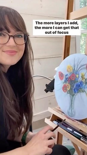 My blurry flowers, start to finish. 💐 #oilpainting