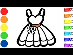 ✨👗💃🌈 How To Draw a Rainbow Dress | Beautiful Dress Drawing Easy | Step By Step Art Tutorial