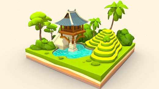 Polygon World - Vietnam - Download Free 3D model by PolyOne Studio (@polyone)