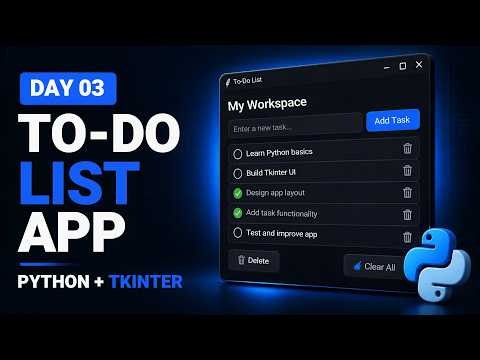 Python Tkinter Project | Modern To-Do App with Dark UI 🔥