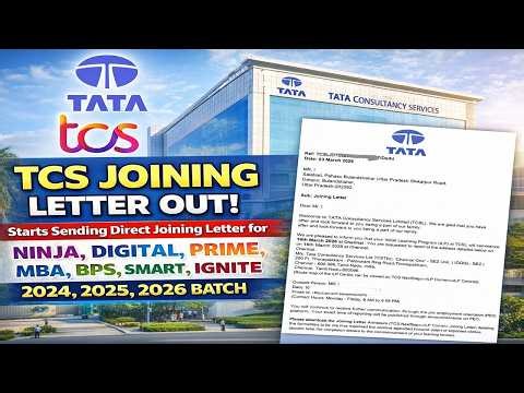 TCS Joining Letter Out🔥New DOJ 16 March'26 | Ninja, Digital, Prime, MBA, BPS, Smart| 2024-2026 Batch