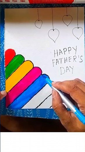 Easy Father's Day Card Drawing ❤️ | Handmade Greeting Card Idea | #shorts