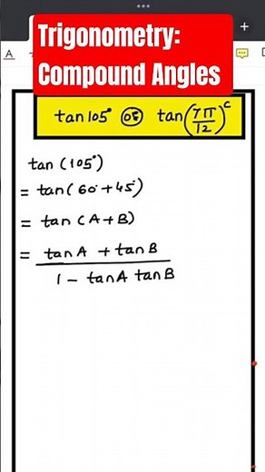 TRIGONOMETRY FORMULA 🔥 tan(A+B), tan(A-B),tan105° •Class 11th •JEE • NDA •CET •PRE-CALCULUS