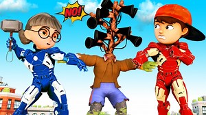 Scary teacher Fun 3D animation - Iron NickHulk vs Giant Siren Head _2 #fun #kids #squad #scary #funny #gameday #animation #shorts | Pr Tom