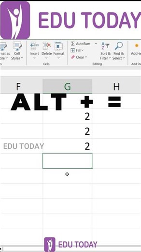 Excel AutoSum Shortcut Key! Total in 1 Second ⏱️ | Excel Tips #shorts #edutoday