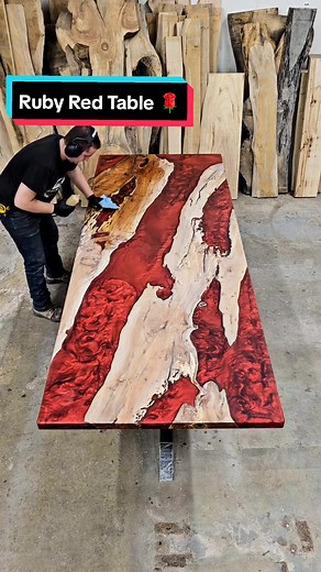 The Ruby Red Table 🌹 #epoxy #conference #diy #table Link In Bio For A Table Quote 👆
