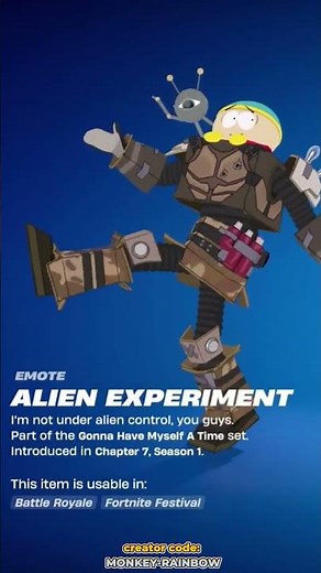 Fortnite - SOUTH PARK NEW EMOTE Alien Experiment #fortnite #shorts #southpark