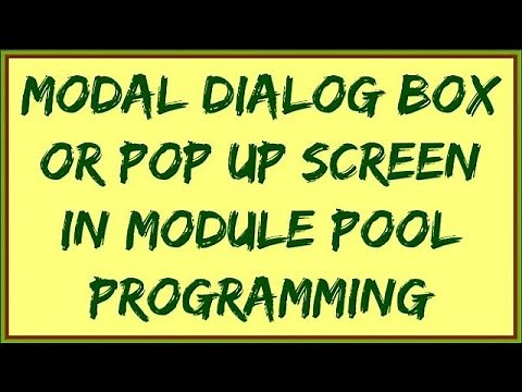 Modal Dialog box in Module Pool Programming | Pop Up screen in ABAP | Modal Dialog Box in ABAP