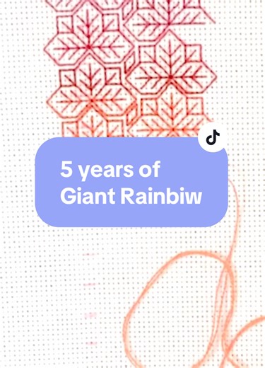 🪡 Giant Rainbow 🌈 Blackwork embroidery kit and pattern great for keen beginners and beyond! This week celebrating 5 years since Giant Rainbow was released 🌈 #purpleroseembroidery #blackworkembroidery #blackworkembroiderypattern #blackworkembroiderykit #embroiderykit #embroideryartist