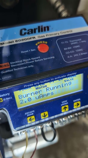 Proper Flame Signal Shown On Carlin EZ Gas Primary Control