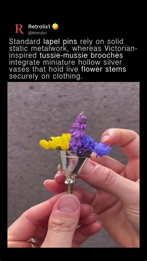 Mini Silver Vase Bouquet Brooch