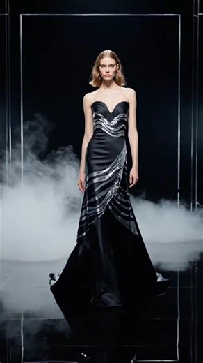 Midnight Metallic Couture ✨ | Luxury Runway Gown