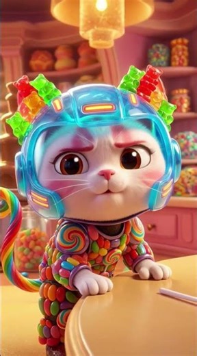 Candy cat soldier protecting the candy store #shorts #cartoon #whimsical