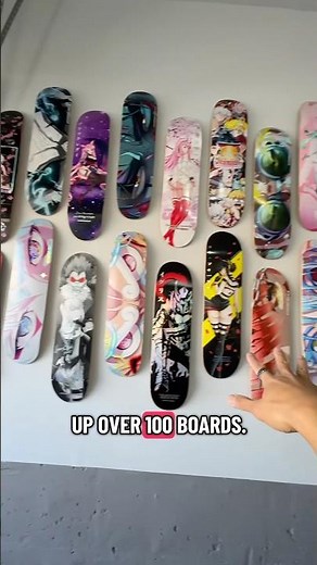 Easiest and cheapest way to hang your skate decks. 100 boards for less than $10. #skateboard