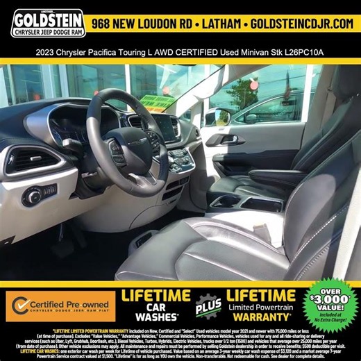 2023 Chrysler Pacifica Touring L AWD CERTIFIED Used Minivan Stk L26PC10A