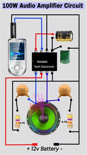 Mini Audio Amplifier Circuit Diagram | Ghar Par Banaaye Super Sound Amplifier Easy Trick #shorts