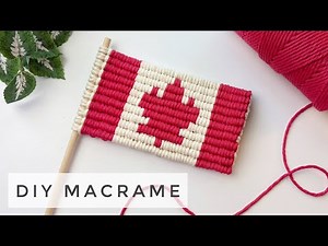 DIY MACRAME PIXEL | How to Make a Canadian Flag out of Knots!