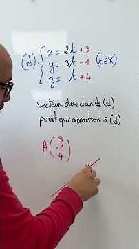 Terminale spécialité. Vecteur directeur et un point dans une représentation paramétrique d’1 droite