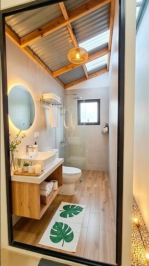 Complete bathroom remodel from start to finish #diy #renovation #beforeandafter