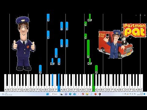 Postman Pat Theme Piano Tutorial. Medium.