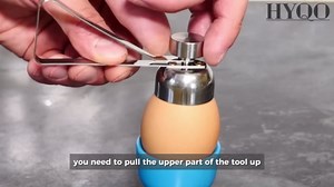 Egg Cracker Tool for Raw Eggs - Egg Shell Opener for Hard Boiled Eggs with Durable Stainless Steel Construction, Ergonomic & Adjustable Design - Easy-to-Use Shell Cracker Tool for Easy-Boiled Eggs