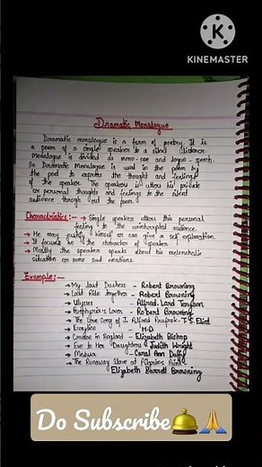 Dramatic Monologue/characteristics & examples#poetry