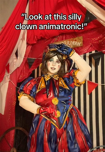 Would you push the button? 👀🔴 Welcome to Caine’s Amazing Digital circus IRL! 🎪 Full of crazy, lifelike animatronics 🤩 You may hear strange screams at night, but don’t worry about that! 🥰 Loool hope you enjoy this silly lil vid of my Pomni cosplay! 🤪 This feels very 2020 TikTok vibes to me 😆 Who’s excited for Spooky Season? 🎃 @FRAMEWORK STUDIO #amazingdigitalcircus #pomnicosplay #spookyseason #halloween2026 #cosplaycommunity